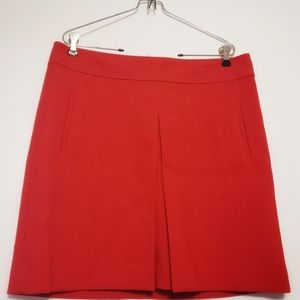 EUC LOFT Red front pleated mini skirt